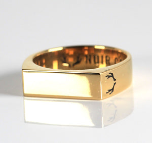Slim Rectangular Signet Ring Gold