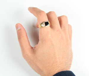 Black Onyx Signet Ring Gold